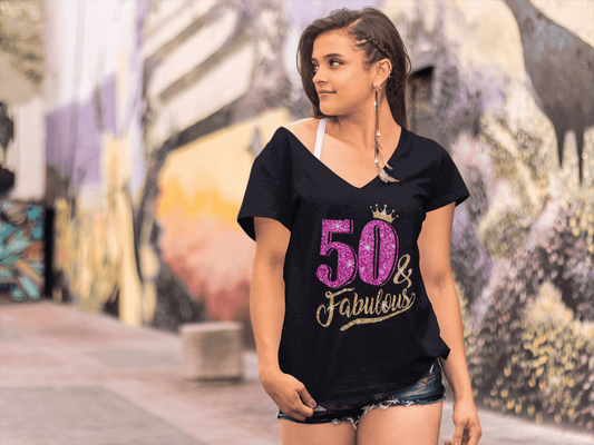 ULTRABASIC Women's T-Shirt 50 and Fabulous - Shirt for 50th Birthday Gifts Novelty