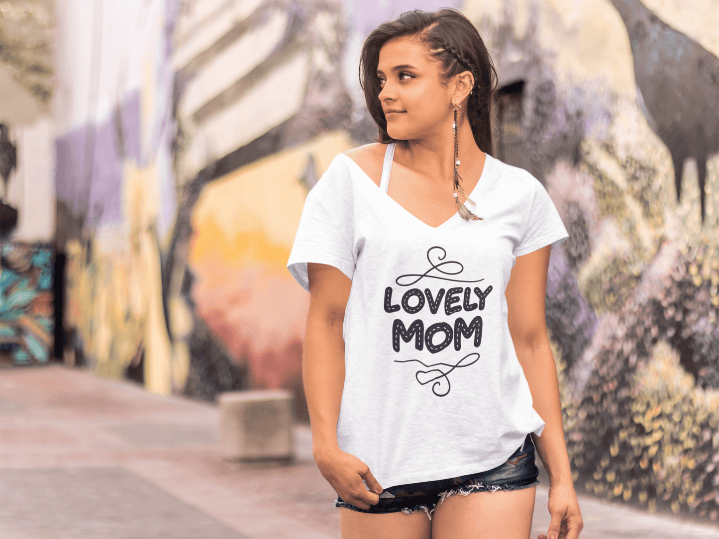 ULTRABASIC Women's T-Shirt Lovely Mom - Short Sleeve Tee Shirt Tops