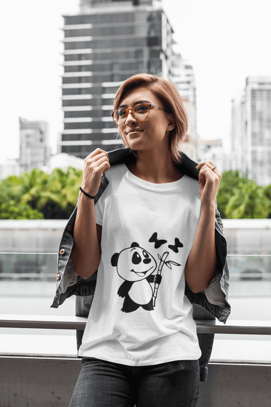 Panda 6, T-Shirt für Damen, T-Shirt-Geschenk Rundhals 00224