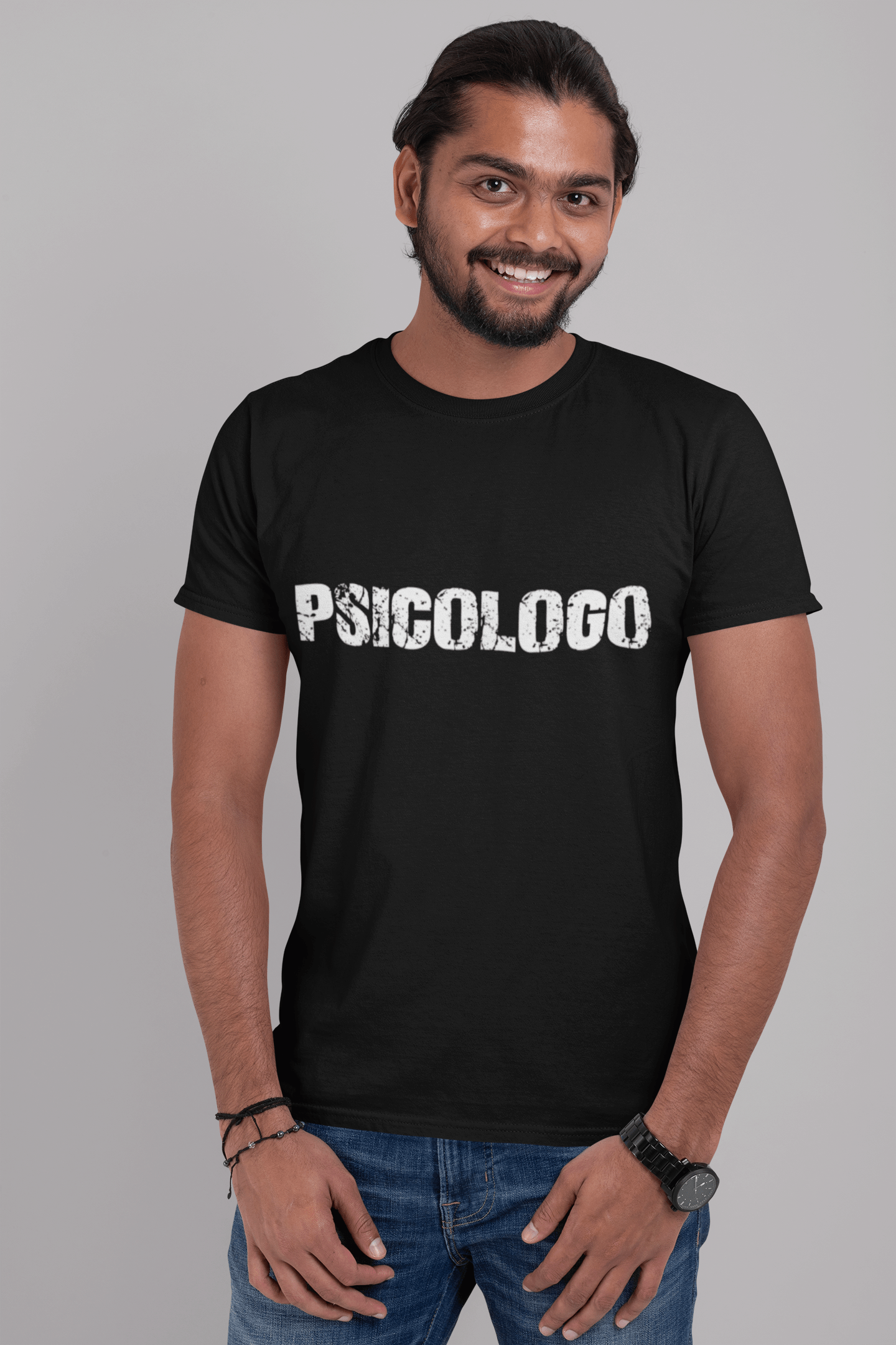 psicologo, Herren-Kurzarm-Rundhals-T-Shirt 00017