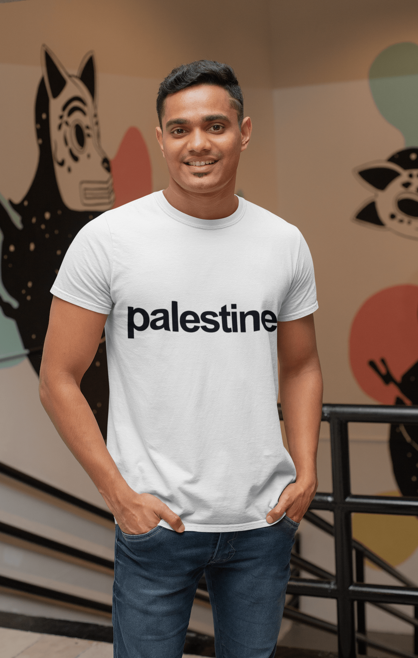 Palestine Homme manches courtes Col rond T-shirt 00067