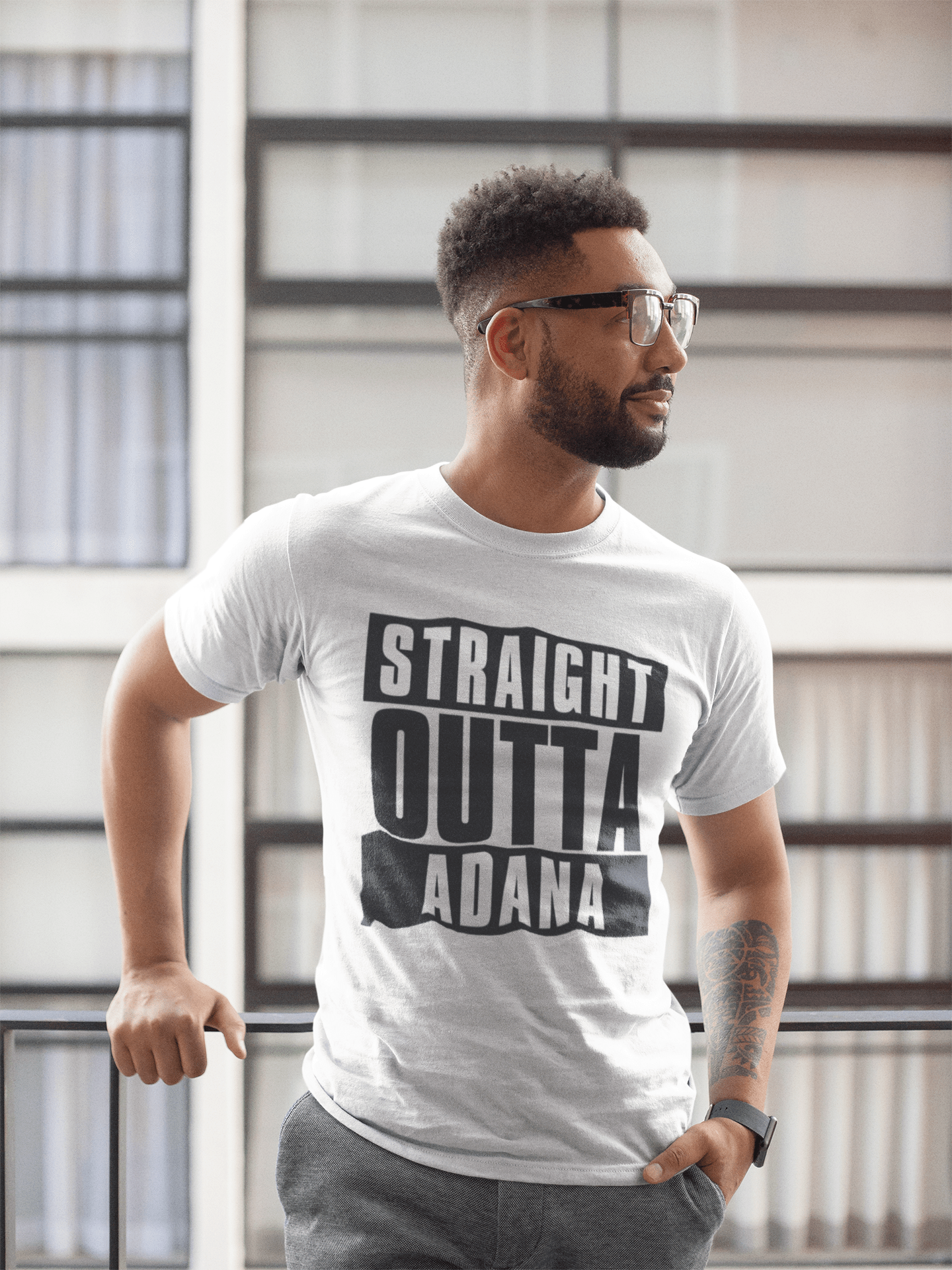 Straight Outta Adana, Men's Short Sleeve Round Neck T-shirt 00027