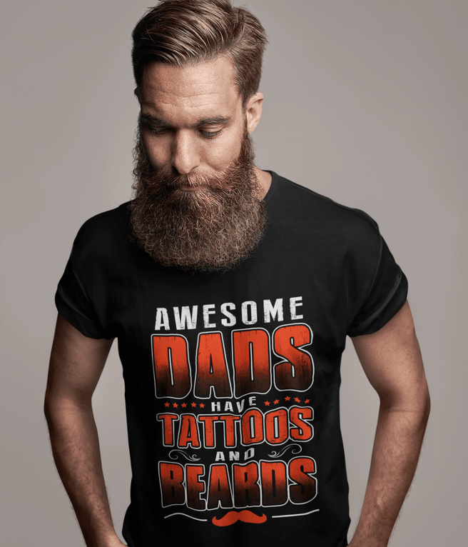 ULTRABASIC Men's T-Shirt Awesome Dads Have Tattoos and Beards - Funny Dad Tee Shirt affordable organic t-shirts beautiful designs