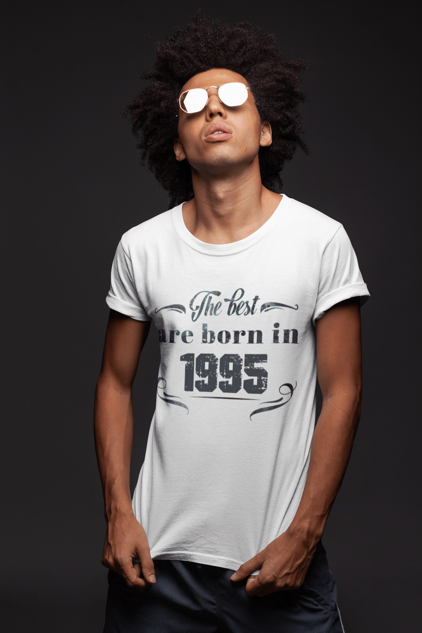 The Best are Born in 1995 Men's T-shirt White Birthday Gift 00398