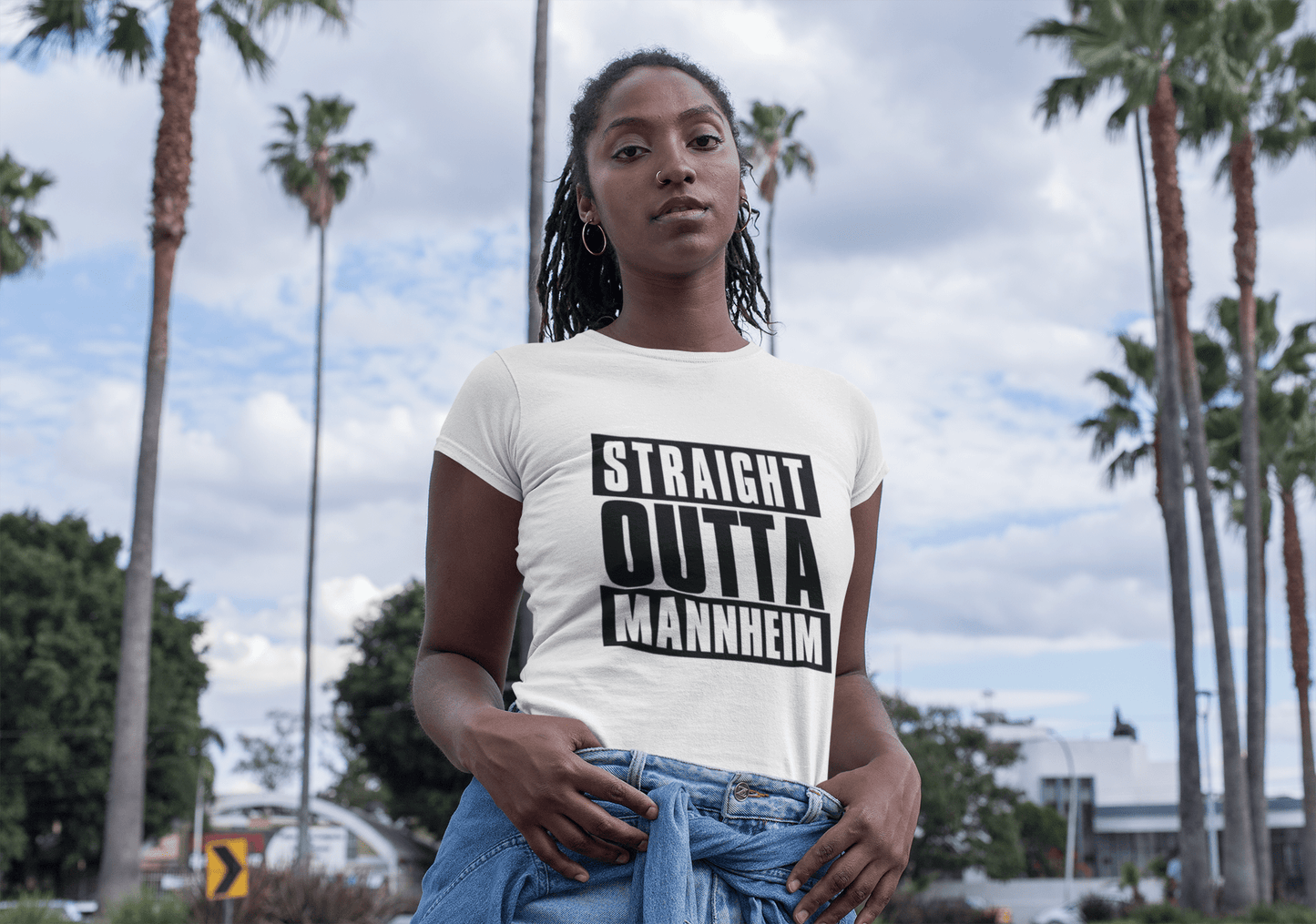 'Straight Outta Mannheim, Women's Short Sleeve Round Neck T-shirt 00026
