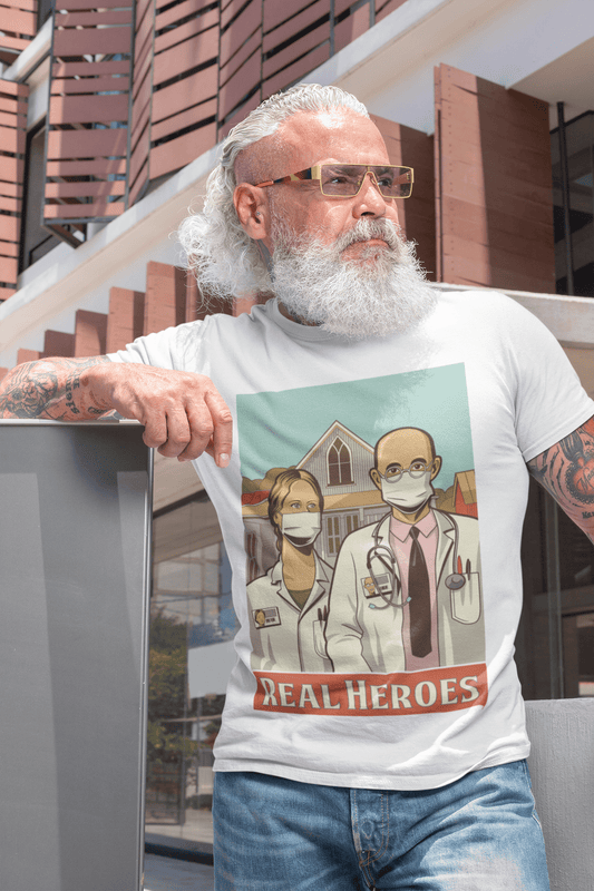 Unisex Adult T-Shirt Real Heroes Doctor Nurse Pandemic 2020 Shirt