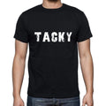 tacky Men's Short Sleeve Round Neck T-shirt , 5 letters Black , word 00006