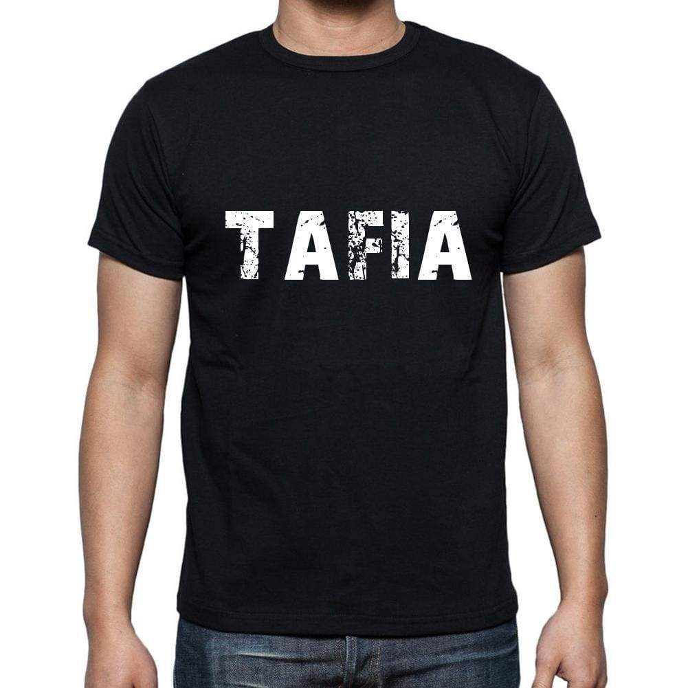 Tafia Mens Short Sleeve Round Neck T-Shirt 5 Letters Black Word 00006 - Casual