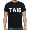 taig T-shirt <span>manches courtes col</span> <span>rond</span> <span>homme</span> , 4 lettres <span>noir</span>
