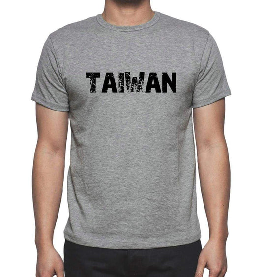 Taiwan Grey Mens Short Sleeve Round Neck T-Shirt 00018 - Grey / S - Casual