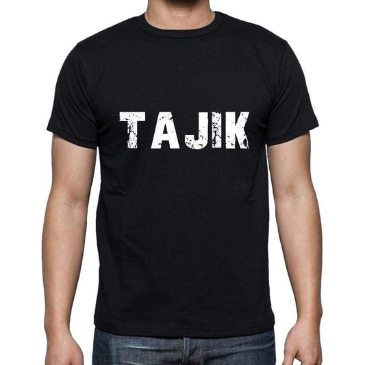 Tajik Mens Short Sleeve Round Neck T-Shirt 5 Letters Black Word 00006 - Casual