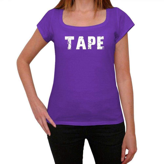 Tape Purple Womens Short Sleeve Round Neck T-Shirt 00041 - Purple / Xs - Casual