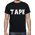 tape , white letters, Men's Short Sleeve Round Neck T-shirt 00007