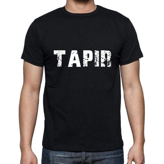 Tapir Mens Short Sleeve Round Neck T-Shirt 5 Letters Black Word 00006 - Casual