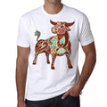 Taurus zodiac sign, Men's White tee, 100% Cotton 00213