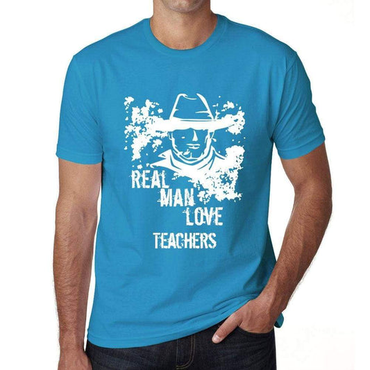 Teachers Real Men Love Teachers Mens T Shirt Blue Birthday Gift 00541 - Blue / Xs - Casual