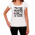 teaching, World Goes Arround, Women's Short Sleeve Round White T-shirt 00083
