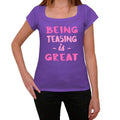 Teasing, Being Great, Purple, Women's Short Sleeve Round Neck T-shirt, gift t-shirt 00336