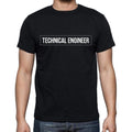Technical Engineer t shirt, mens t-shirt, occupation, S Size, Black, Cotton