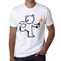 Teddy Bomber T-shirt Homme, Blanc , 100% Coton 00164
