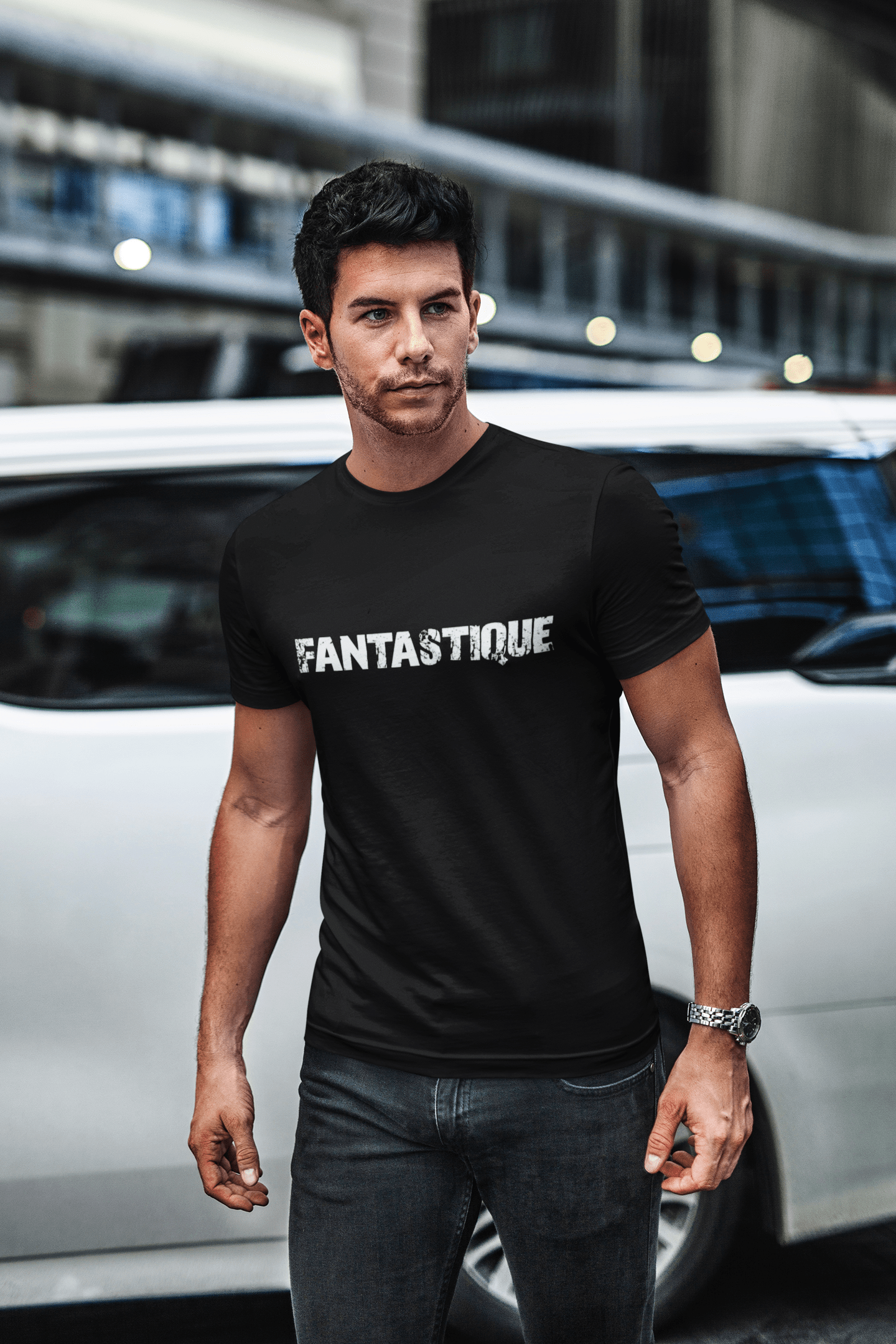 fantastique, Französisches Wörterbuch, Herren-Kurzarm-Rundhals-T-Shirt 00009