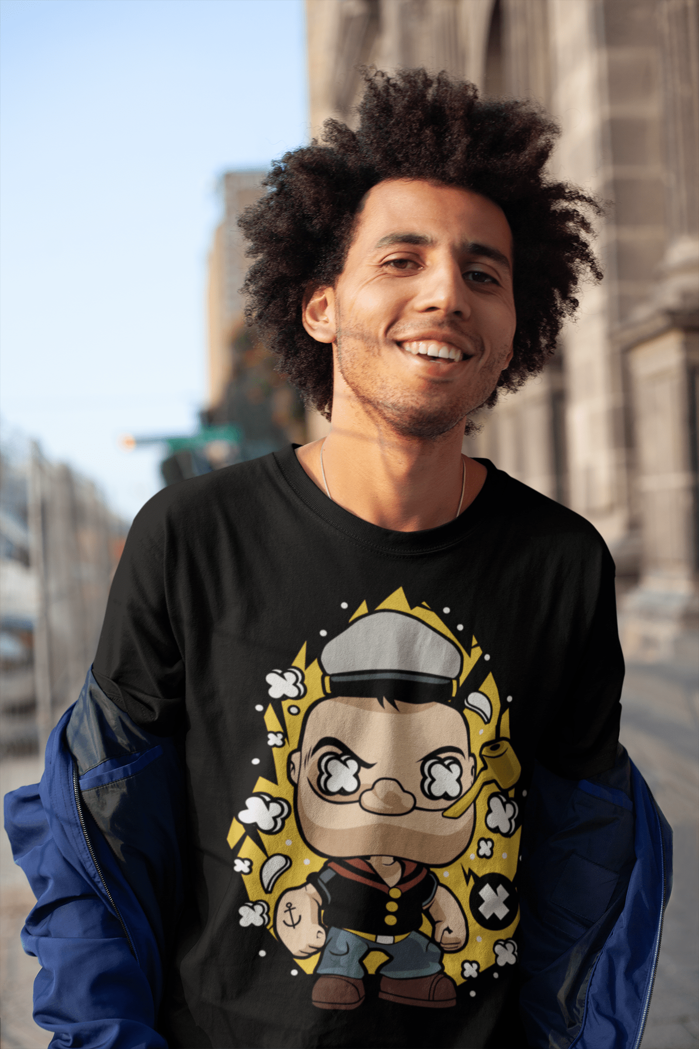 ULTRABASIC Men's T-Shirt Muscular Sailor - American Cartoon - Anime Character