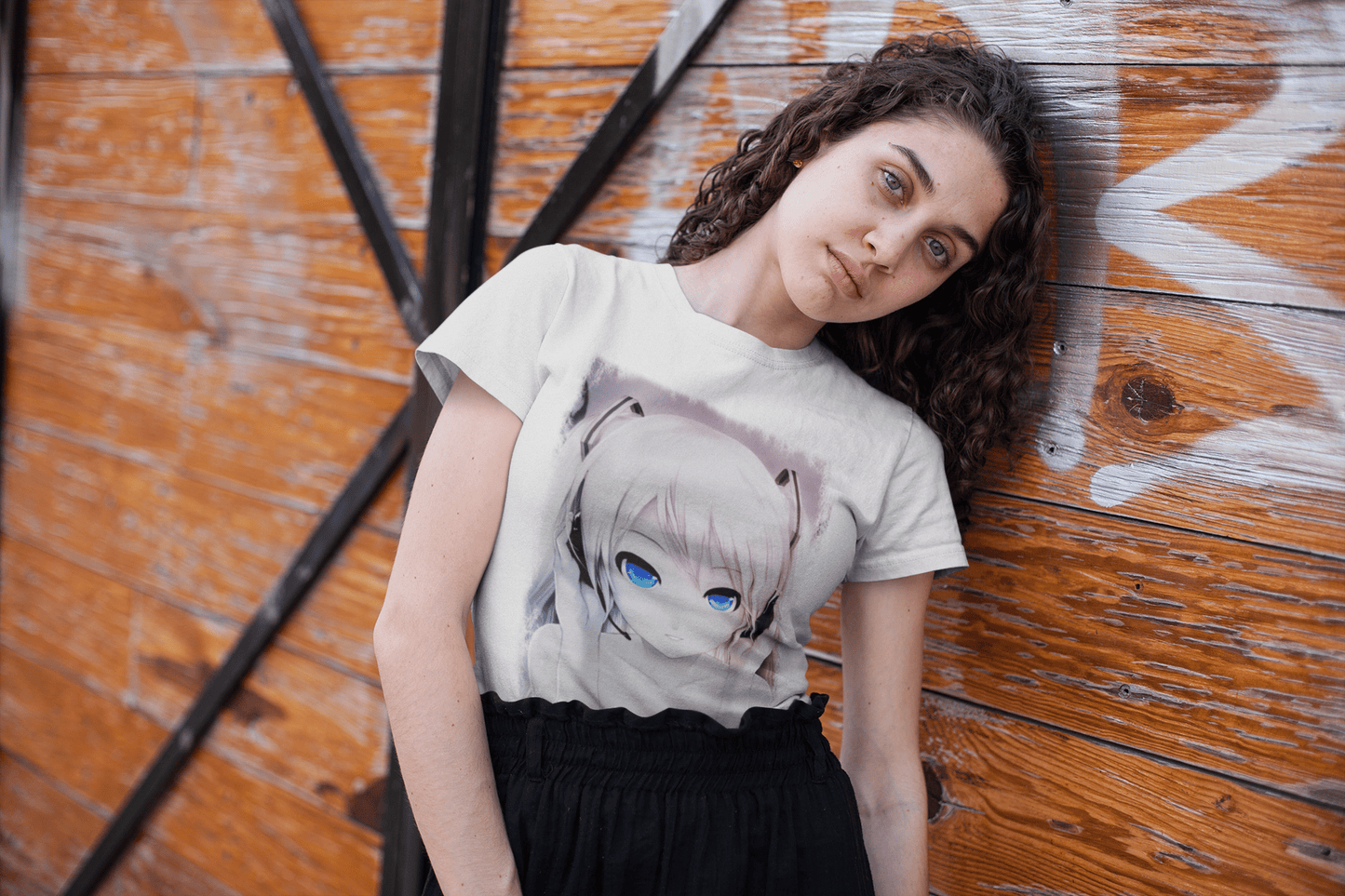 Manga blaue Augen, T-Shirt für Frauen, T-Shirt-Geschenk Rundhals 00088