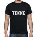 tekke Men's Short Sleeve Round Neck T-shirt , 5 letters Black , word 00006