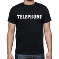 telephone , white letters, Men's Short Sleeve Round Neck T-shirt 00007