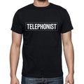 Telephonist t shirt, mens t-shirt, occupation, S Size, Black, Cotton