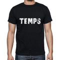 temps Men's Short Sleeve Round Neck T-shirt , 5 letters Black , word 00006