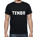 tendu Men's Short Sleeve Round Neck T-shirt , 5 letters Black , word 00006