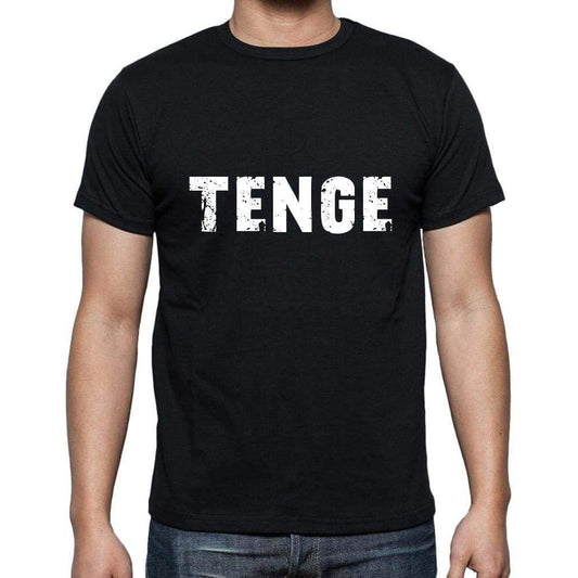 Tenge Mens Short Sleeve Round Neck T-Shirt 5 Letters Black Word 00006 - Casual