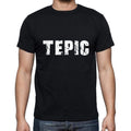 tepic Herren-T-Shirt mit kurzen Ärmeln und Rundhalsausschnitt, 5 Buchstaben Schwarz, Wort 00006