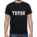 terce Men's Short Sleeve Round Neck T-shirt , 5 letters Black , word 00006