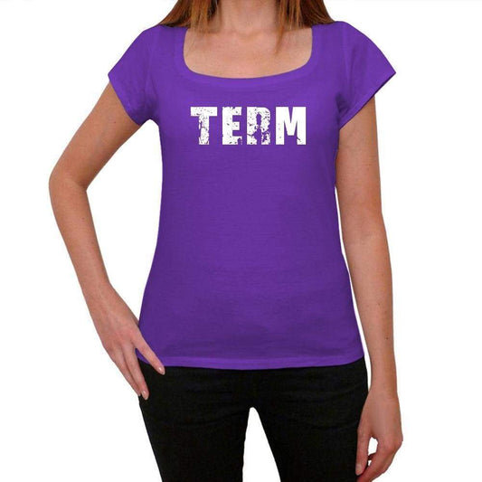 Term Purple Womens Short Sleeve Round Neck T-Shirt 00041 - Purple / Xs - Casual