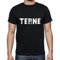 terne Men's Short Sleeve Round Neck T-shirt , 5 letters Black , word 00006
