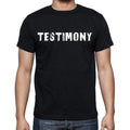 testimony , white letters, Men's Short Sleeve Round Neck T-shirt 00007