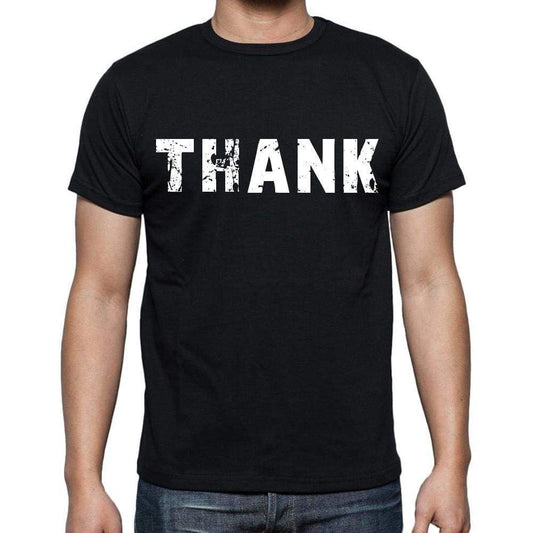 Thank White Letters Mens Short Sleeve Round Neck T-Shirt 00007