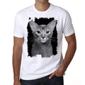 Le t-shirt chat abyssin, tee-shirt homme, blanc, 100% coton 00186