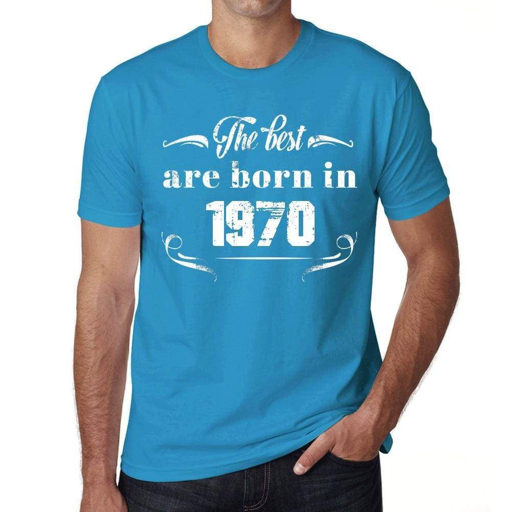 The Best Are Born In 1970 Mens T-Shirt Blue Birthday Gift 00399 - Blue / Xs - Casual