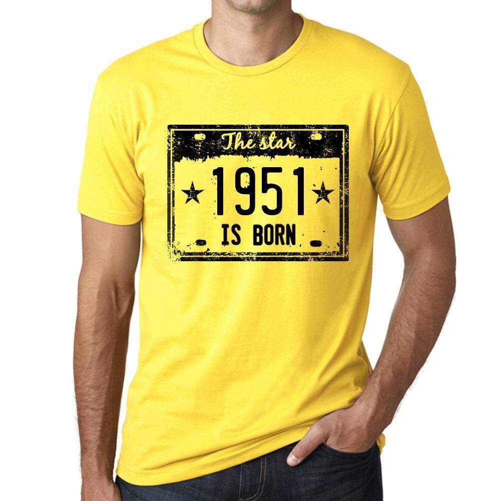The Star 1951 Is Born Mens T-Shirt Yellow Birthday Gift 00456 - Yellow / Xs - Casual