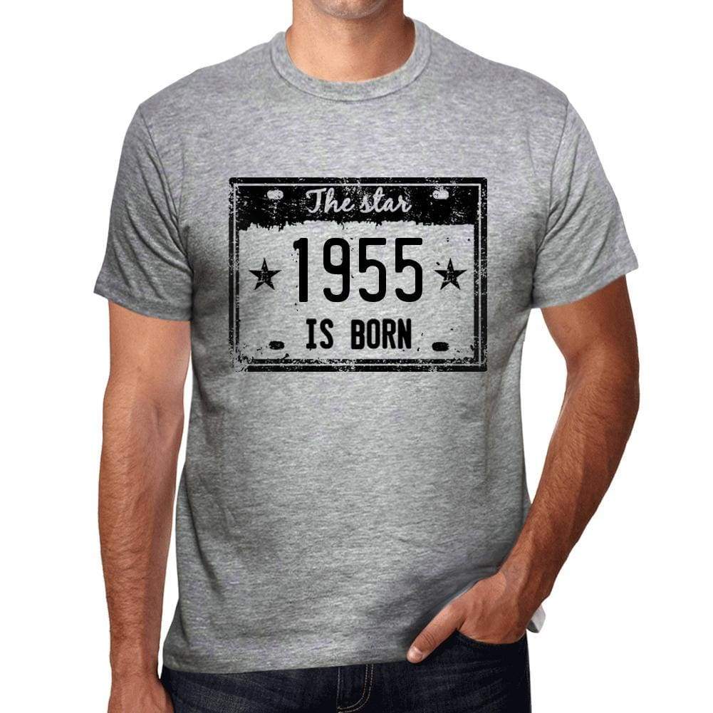The Star 1955 Is Born Mens T-Shirt Grey Birthday Gift 00454 - Grey / S - Casual