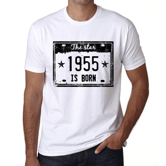 The Star 1955 Is Born Mens T-Shirt White Birthday Gift 00453 - White / Xs - Casual