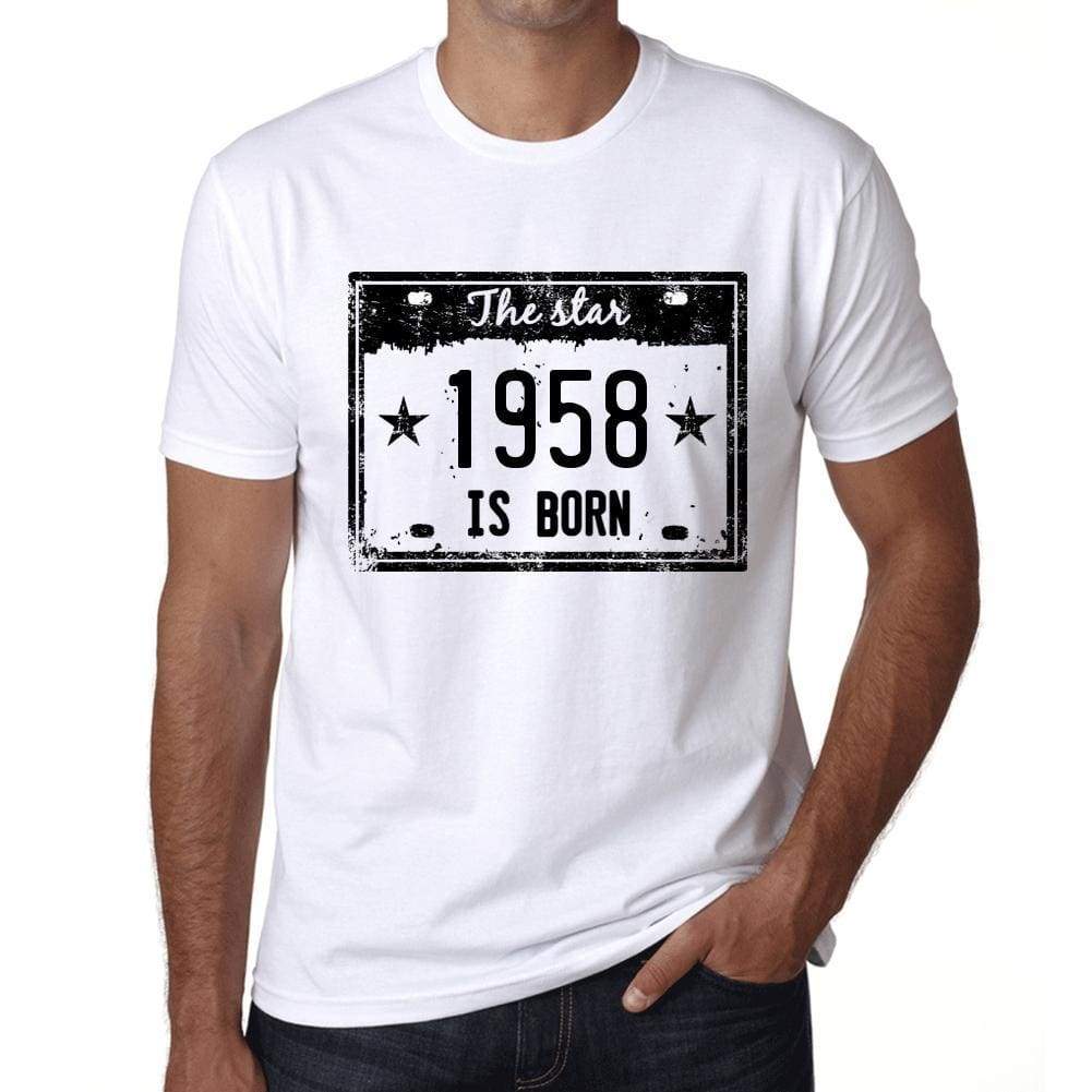 The Star 1958 Is Born Mens T-Shirt White Birthday Gift 00453 - White / Xs - Casual