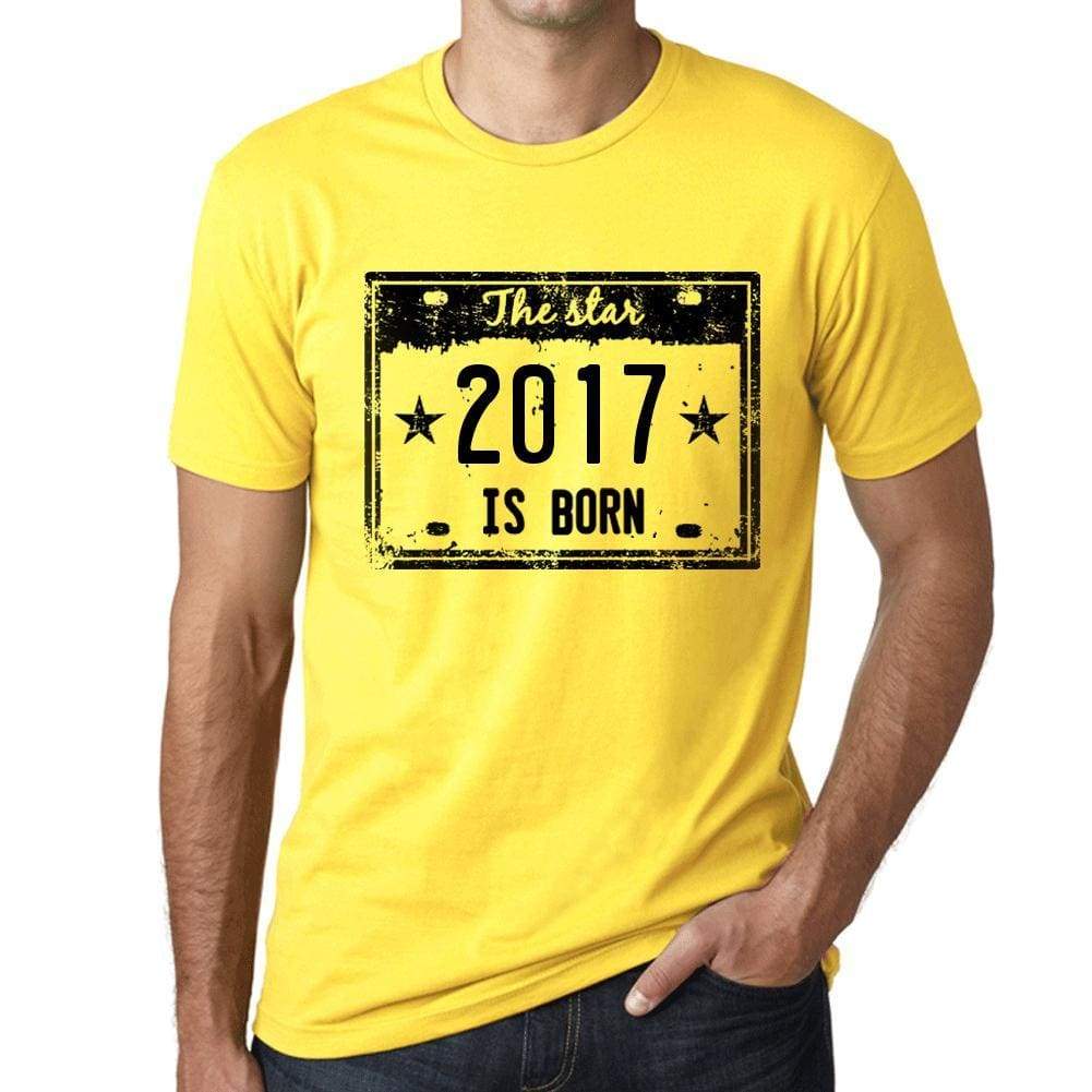 The Star 2017 Is Born Mens T-Shirt Yellow Birthday Gift 00456 - Yellow / Xs - Casual