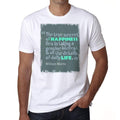 The true secret of happiness, Men's White tee, 100% Cotton 00169