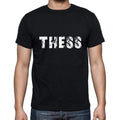 thess Men's Short Sleeve Round Neck T-shirt , 5 letters Black , word 00006