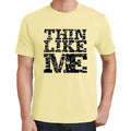 THIN Like me, Pale Yellow, Men's Short Sleeve Round Neck T-shirt 00294