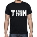 thin , white letters, Men's Short Sleeve Round Neck T-shirt 00007
